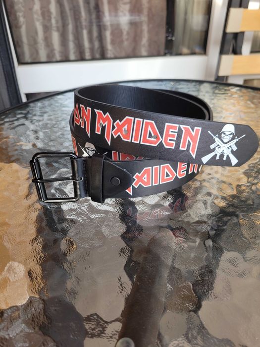 Pasek skórzany z nadrukiem Iron Maiden 120 cm