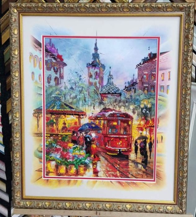 Картины вышитые бисером с  художественной дорисовкой