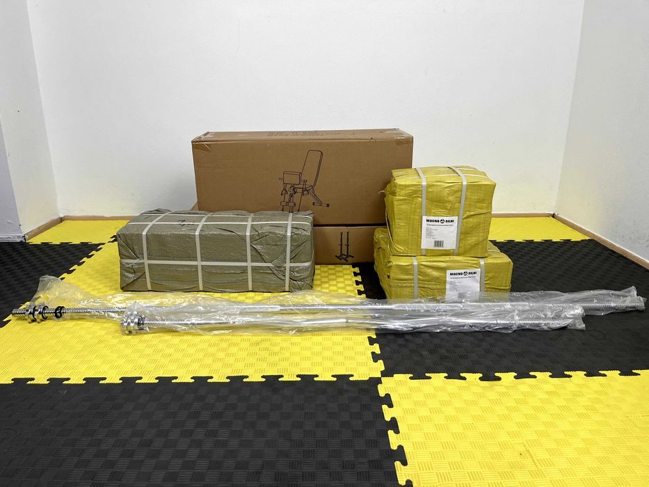 Zestaw Do Ćwiczeń 100kg Hantle Siłownia Atlas Ławka Obciążenie Sztanga