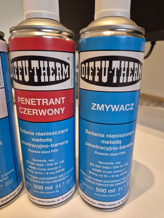 Diffu-therm zestaw 3 zmywacz penetrans wywoływacz. Do badań penetracyj