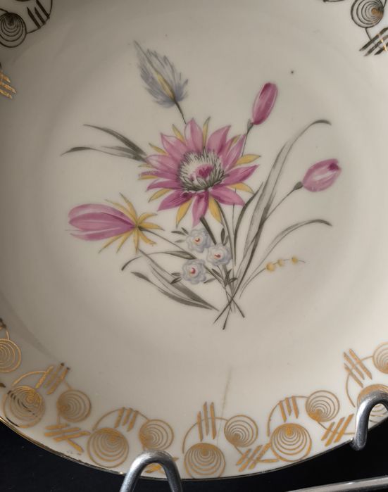Konfiturówki piękna stara porcelana 1+6 ekri