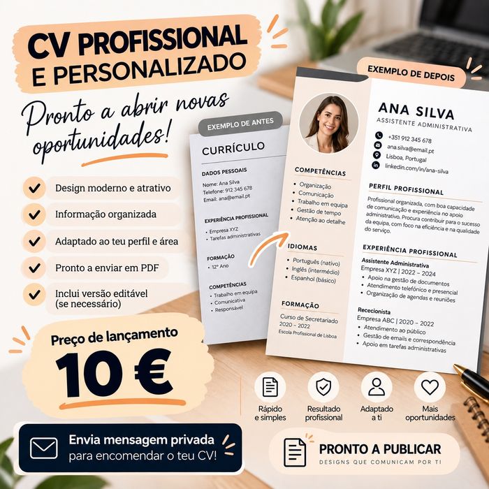 Criação de CVs Profissionais e Publicações para Redes Sociais