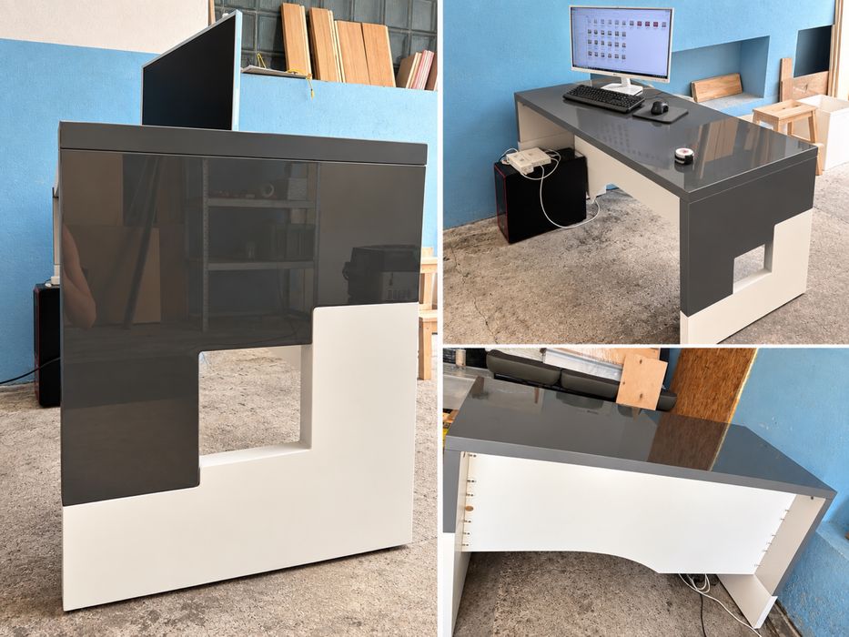 Designerskie biurko / stół z płyty akrylowej 36 mm – 125 × 65 × 80 cm