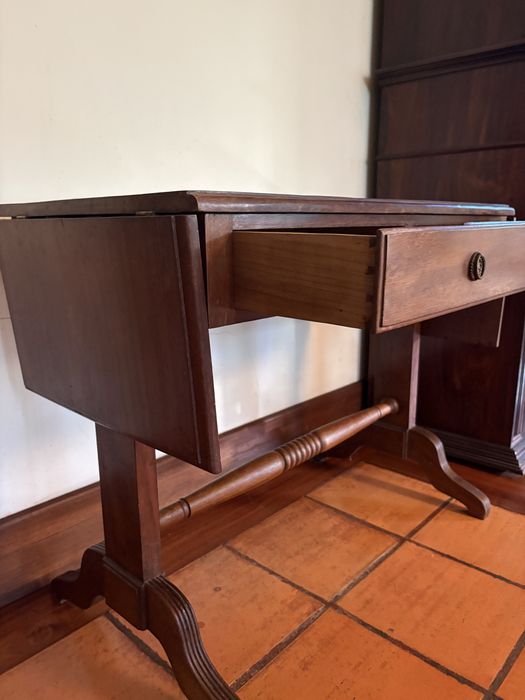 Mesa de Apoio / Secretária Antiga com Abas (Sofa Table) Estilo Inglês