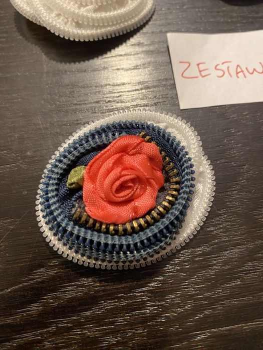 Broszki handmade z suwaków unikat zestaw 38