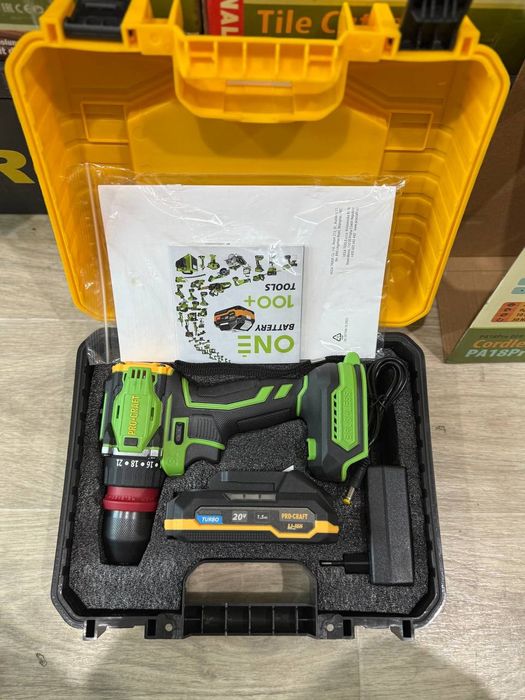 Шуруповерт акумуляторний Procraft PA18 Pro DFR (безщітковий, кейс, DFR