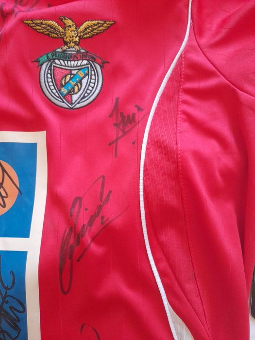 Camisola oficial do Benfica, epoca2006/7, autografada por Luisão, Nuno Gomes, Léo, Quim, katsouranis, Simão Sabrosa, etc.