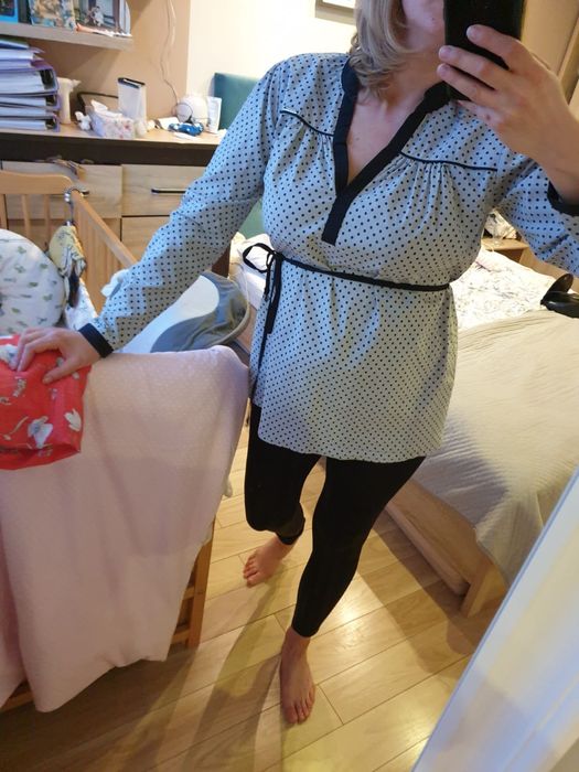 Śliczna szara koszula w kropeczki L Happymum