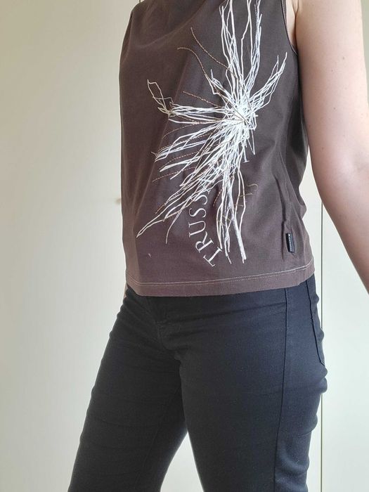 Top Castanho com Bordado - Trussardi