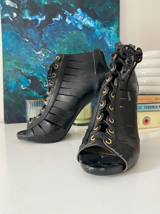 Sandały na szpilce czarne 37 eleganckie