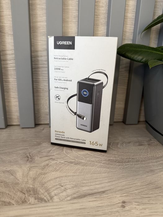 UGREEN Nexode 20000mAh 165W Power Bank з вбудованим кабелем, опт