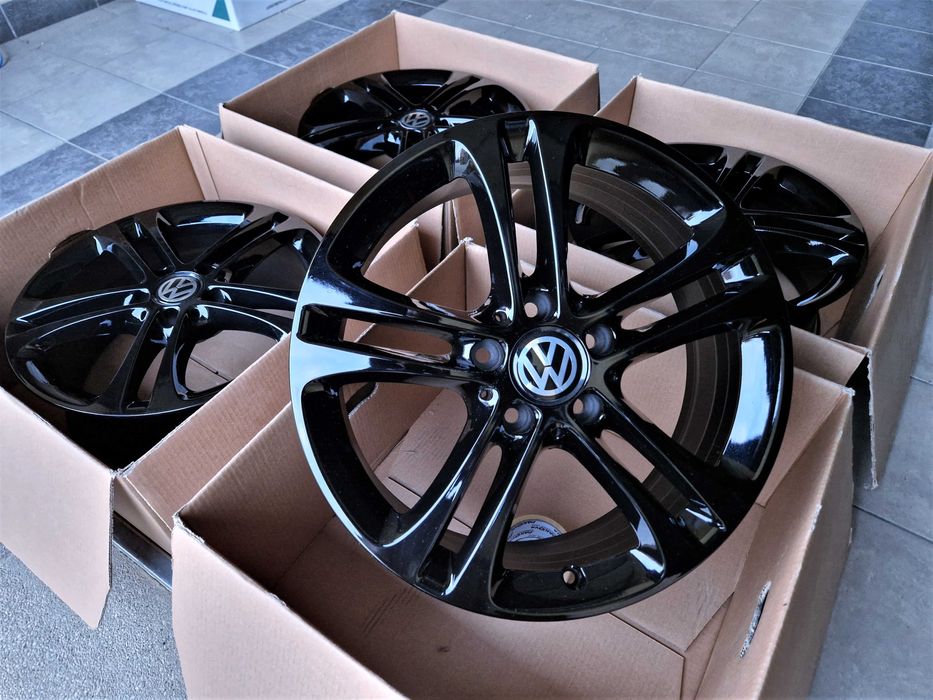 Alufelgi 17 5x112 VW Golf Passat Touran Jetta Caddy T-Roc Czarne 805#