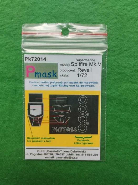 1/72 Revell 03897 Vickers Supermarine Spitfire Mk.Vb Pmask canopy mask