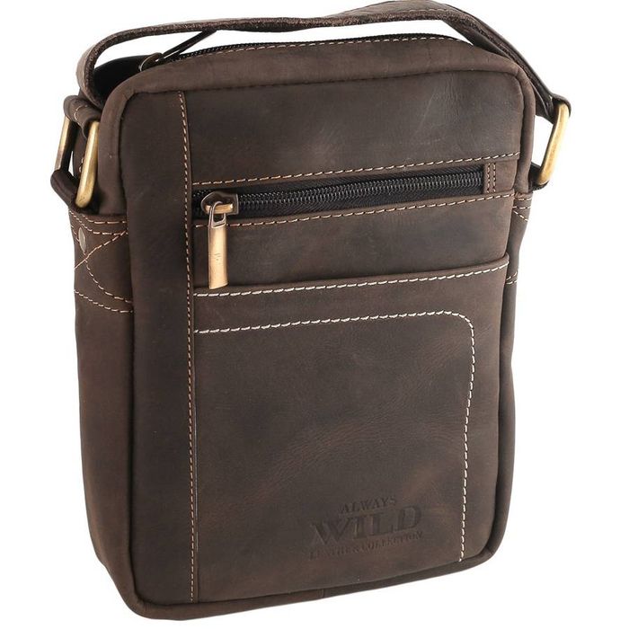skórzana torba męska z długim paskiem na ramię - always wild