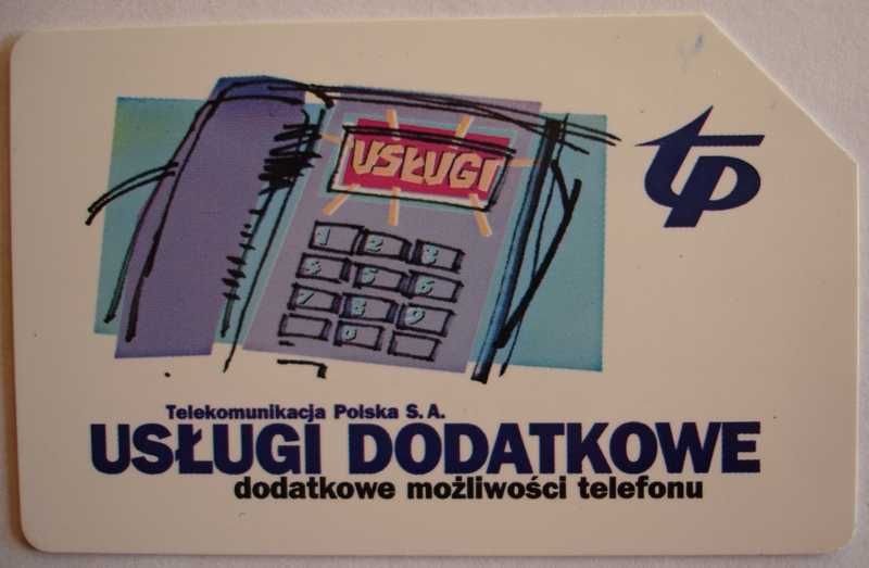 Karta telefoniczna KT 501 z 1998 roku Usługi dodatkowe