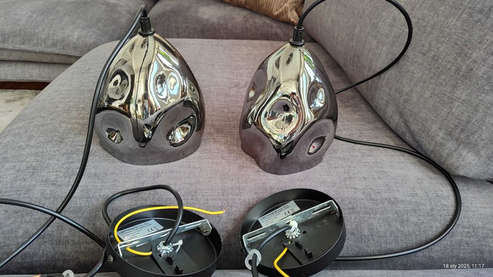 Lampa wisząca srebrna , nowoczesna  2 szt.