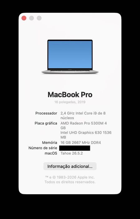 Apple MacBook Pro 16" / 16 GB RAM / 512 GB SSD (Excelente Estado)
