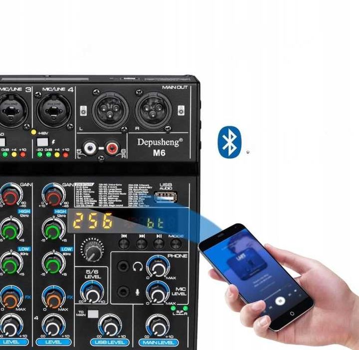 Mikser studyjny AUDIO DEPUSHENG M6 Kontroler DJ Bluetooth MP3 Interfejs USB