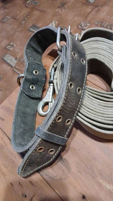 Ошейник кожаный с поводком.