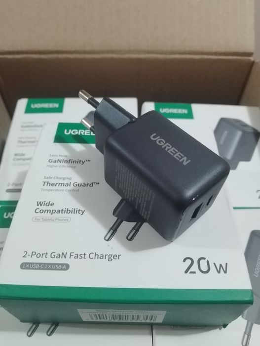Швидка зарядка Ugreen GaN 20w(тайпс+юсб)