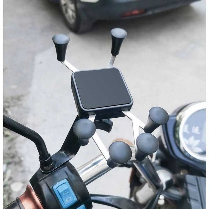 Suporte telemóvel garras 6 pontos fixação moto cafe racer