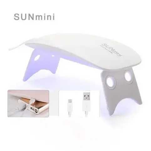 Компактна лампа UV/LED SUN mini для сушіння нігтів на USB, 6 Вт таймер