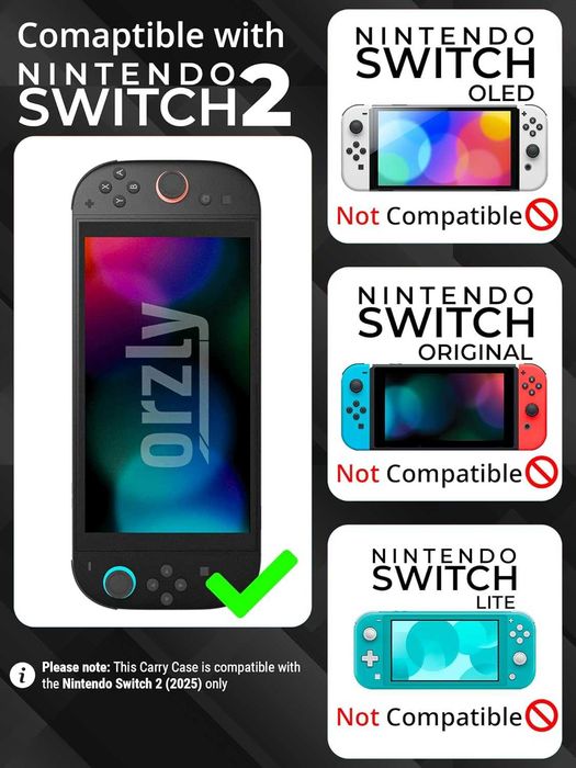 Orzly Etui Nintendo Switch 2 Twarde Pokrowiec 20 Gier EVA Case