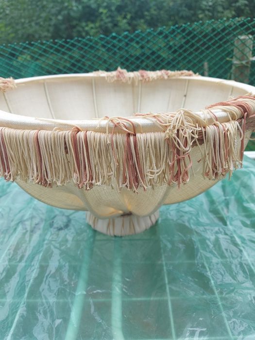 Abażur z frędzlami płócienny do lampy