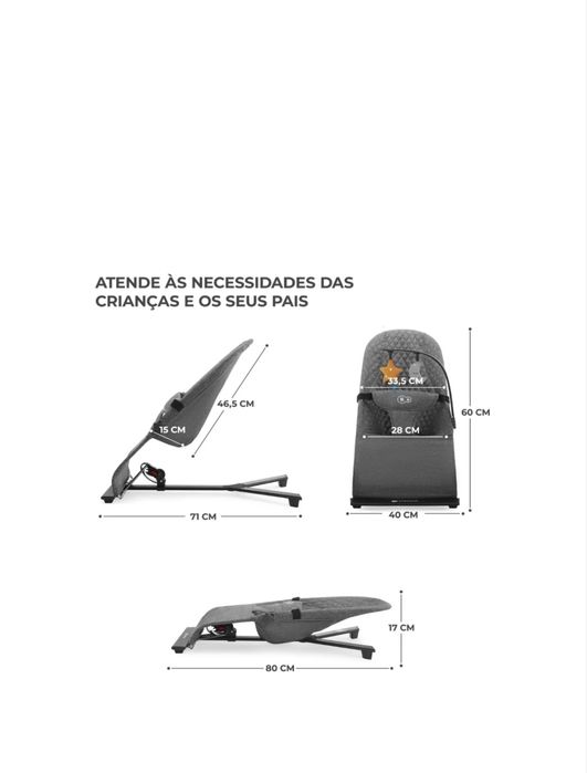 Espereguiçadeira baloiço Kinderkraft mimi bege (cadeira para bebe)