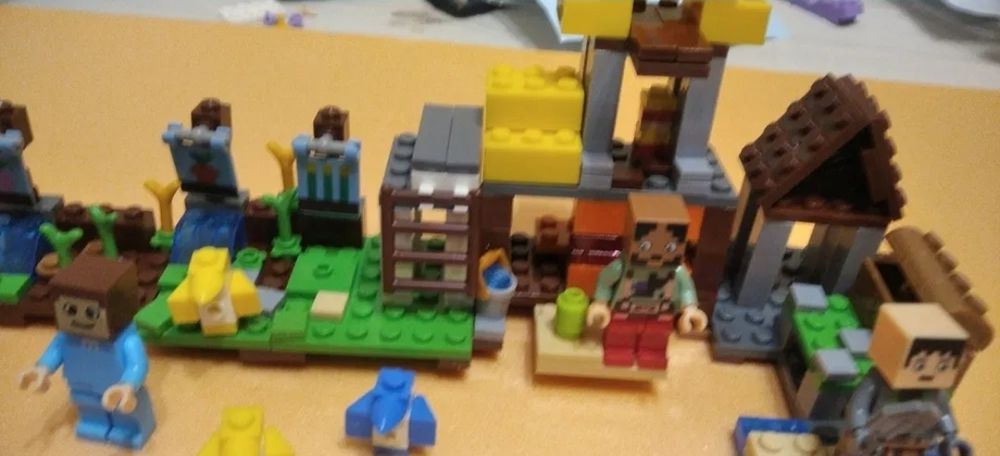 Minecraft klocki figurki mini wioska farma