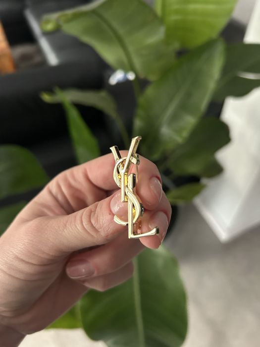 YSL złota broszka 4 cm nowa