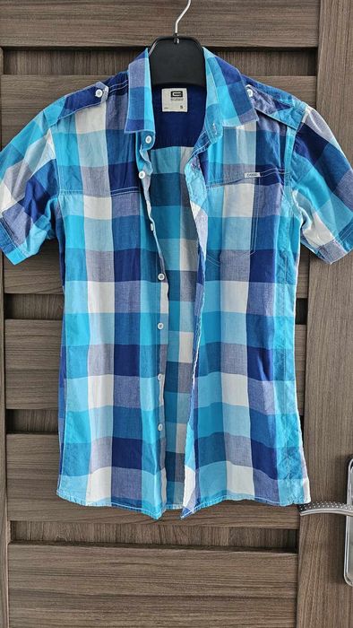 Koszula męska w kratę niebieska