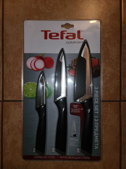 Набір ножів TEFAL Сomfort (3 шт.) 9, 12, 15 см з чохлами