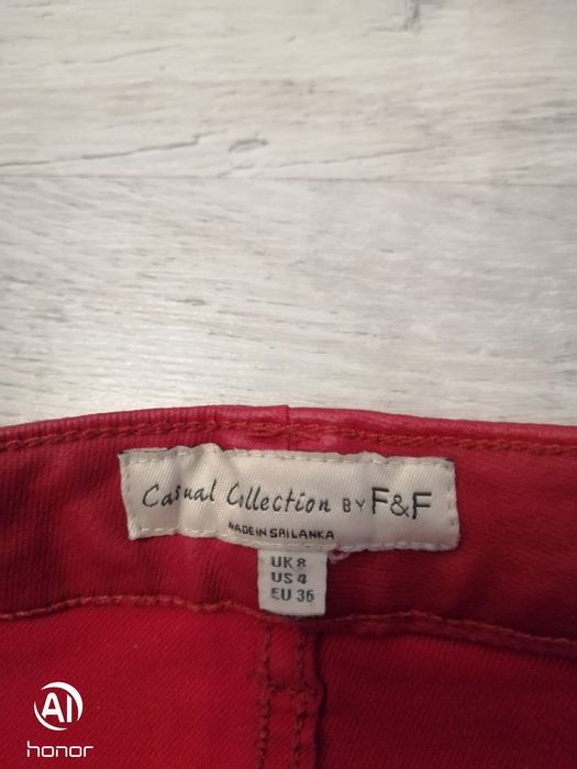 Spodnie damskie, rurki, casual, czerwone,F&F,s