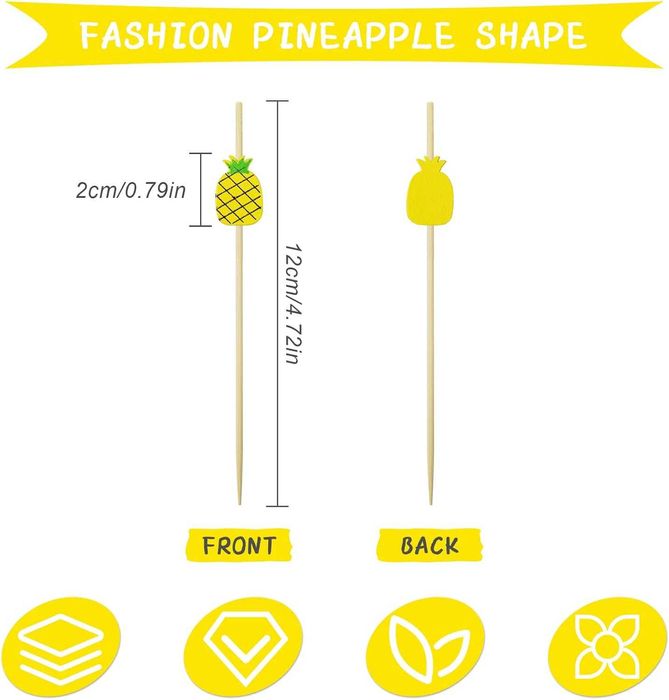 Ozdobne wykałaczki bambusowe 100 szt ananas