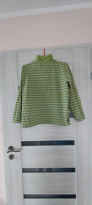 Bluza dresowa zielona w paski vintage S M kitaro bawełna