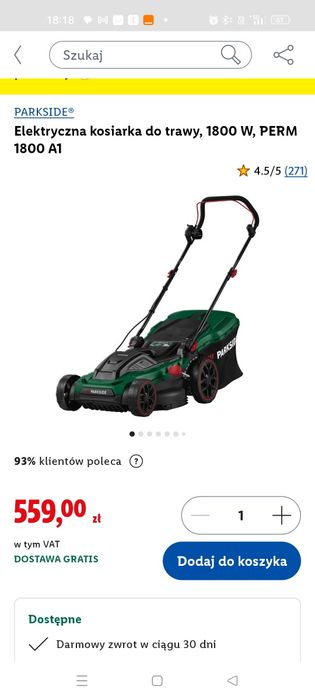 Kosiarka elektryczna Parkside 20 V