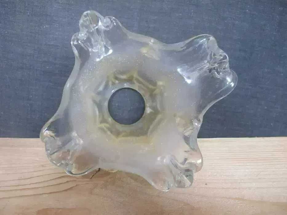 Szklany klosz do żyrandola_BURSZTYNOWY KWIAT_E 27