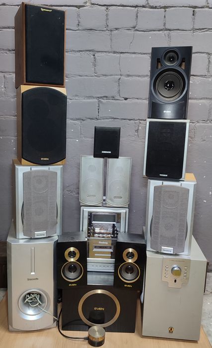 Акустические системы, сабвуферы, колонки, SVEN, Panasonic, Samsung, Thompson