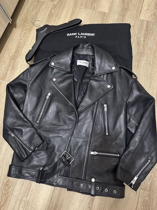 Куртка шкірянна  YSL (S) іде як оверсайз бу