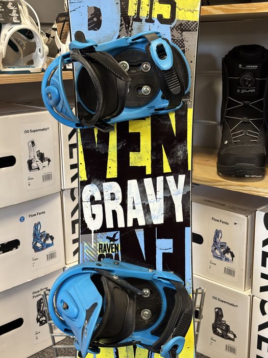 Raven Gravy 115 cm + Wiązania - zestaw snowboard