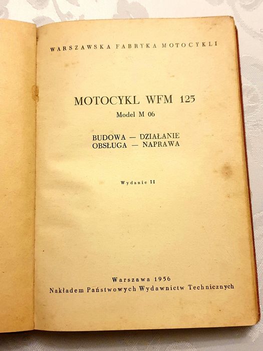 Motocykl WFM 125 model M 06 rok wydania 1956