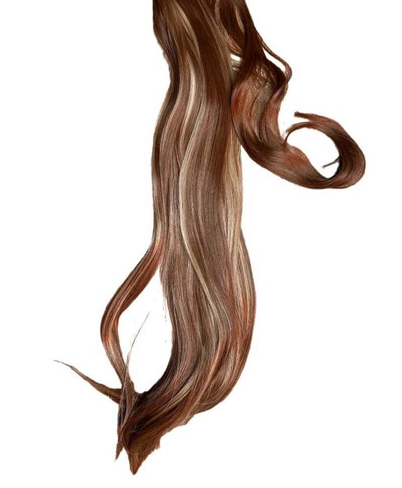 Długi gładki kucyk doczepiany peruka brąz + blond 60cm kod 1354