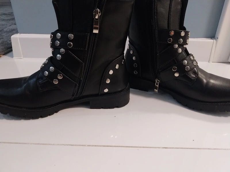 Nowe włoskie botki biker – rozmiar 38