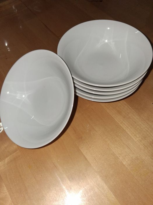 6 tacas sobremesa louça branca