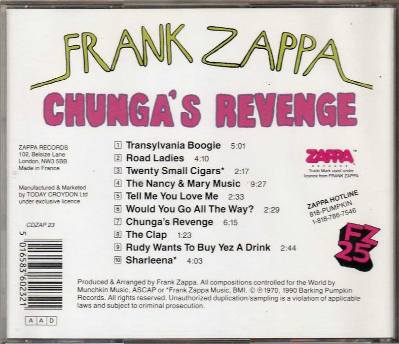 CD Frank Zappa - Chunga's Revenge