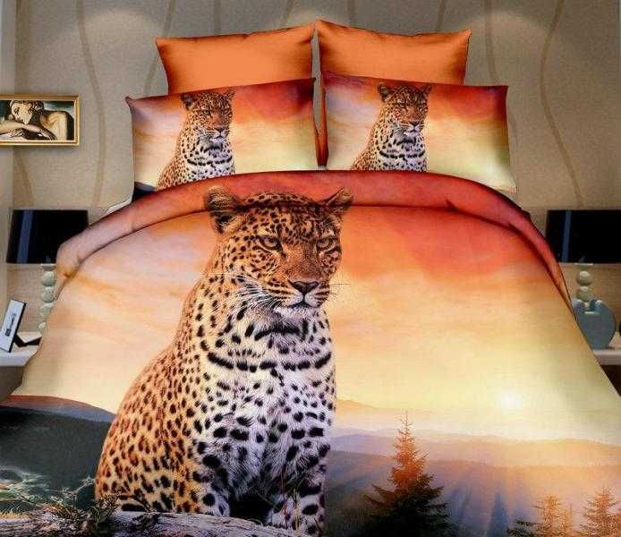 Pościel dla dzieci 3D 160X200 TYGRYS LEW PANTERA Lampart