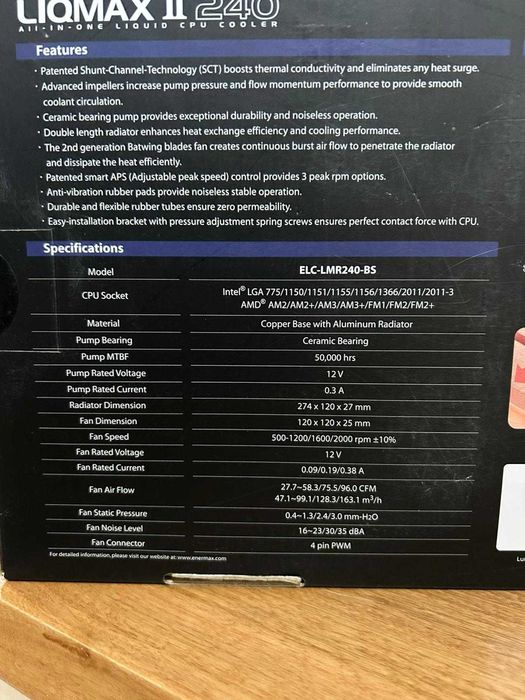 Cooler Processador AIO Enermax LIQMAX II 240mm - Novo!