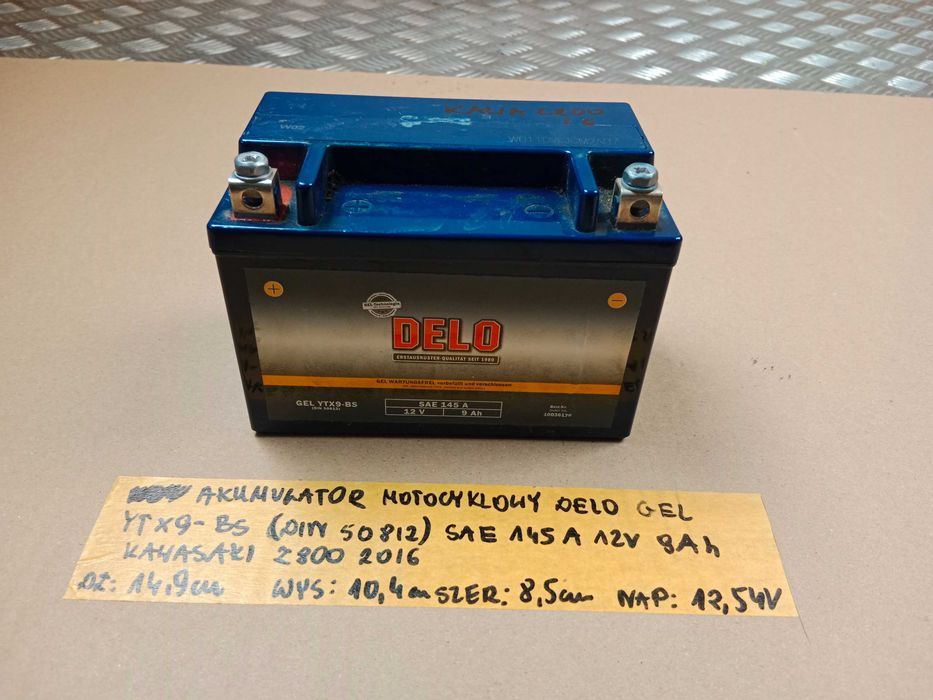 Akumulator Motocyklowy Delo GEL YTX9-BS SAE 145 A 12V 9Ah