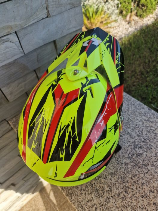 capacete de todo-o-terreno/motocross UCHOOSE (Kask Cross / Downhill) em amarelo fluorescente